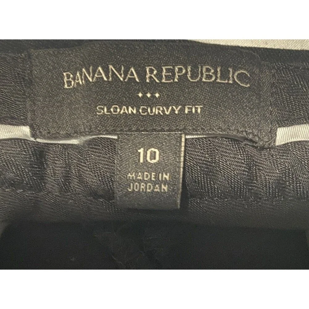 Banana Republic Sloan Curvy Fit Solid Flat Front Regular Pants Black Size 10